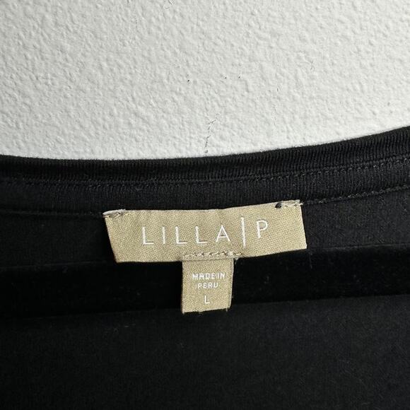 Lilla P Black Tiered Sleeveless V-Neck Midi Dress Size Large - Picture 5 of 8